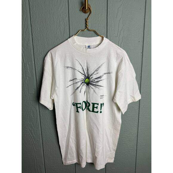 Vintage 1991 Single Stitch "Fore" Golf Tee Large - Picture 1 of 6